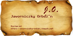 Javorniczky Orbán névjegykártya